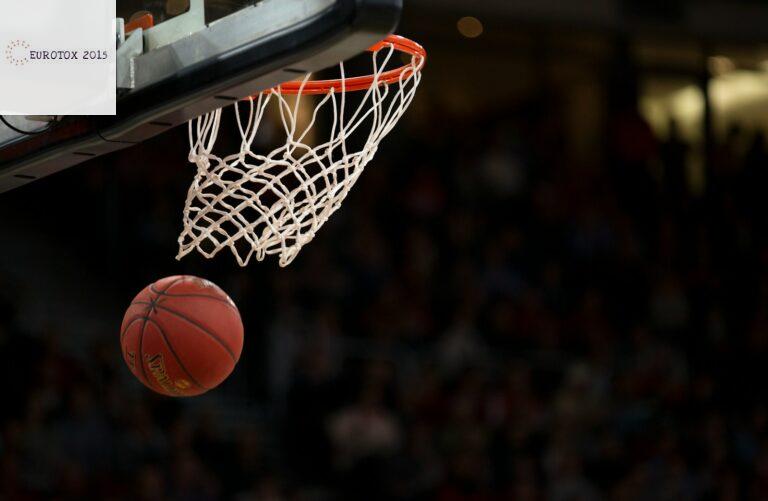 ball under basketball ring