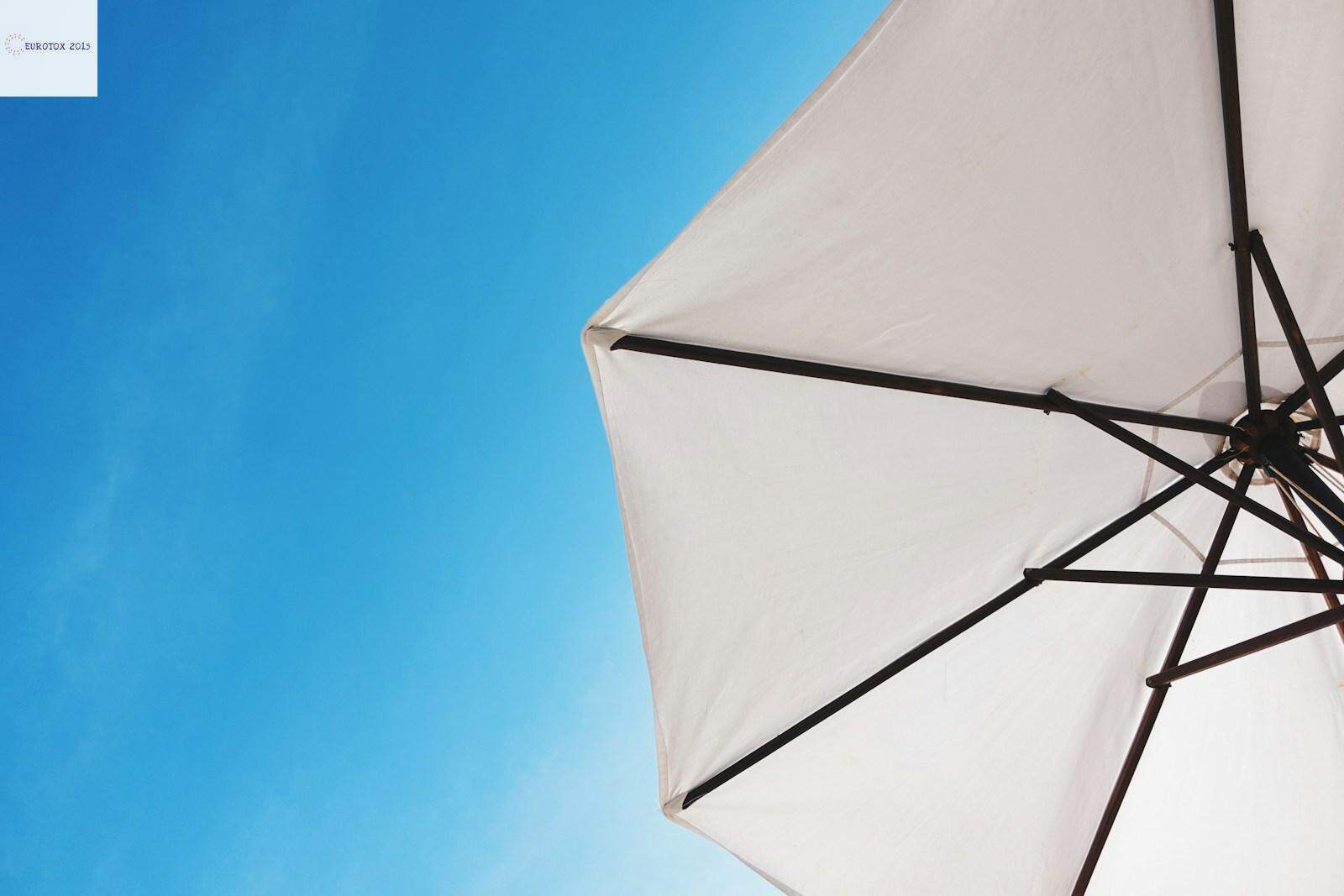 white patio umbrella