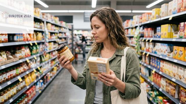 Persona comparando las etiquetas alimentarias de dos productos
