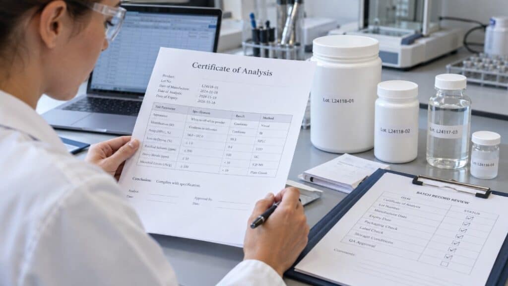 Comprobación de análisis de laboratorio y lotes de CBD